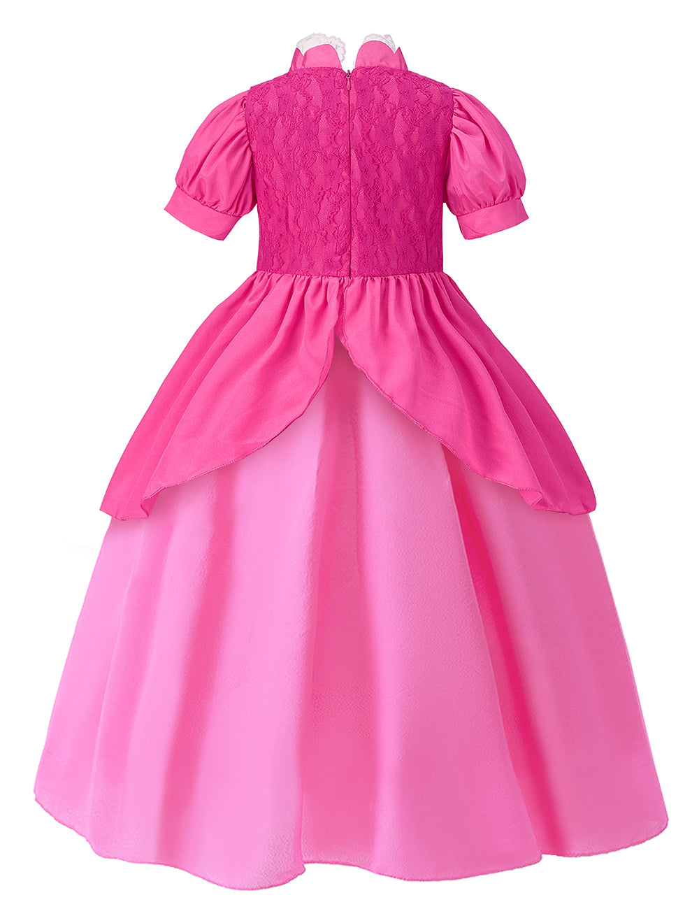 Neeooll Girls' Princess Party Dress - Pink formal gown, Non-Stretchy Fabric for Birthday, Christmas, Halloween, Royal Ball - Elegant Princess Outfit for Girls, Princess Dress, Solid Color Fabric, Lace Detailing