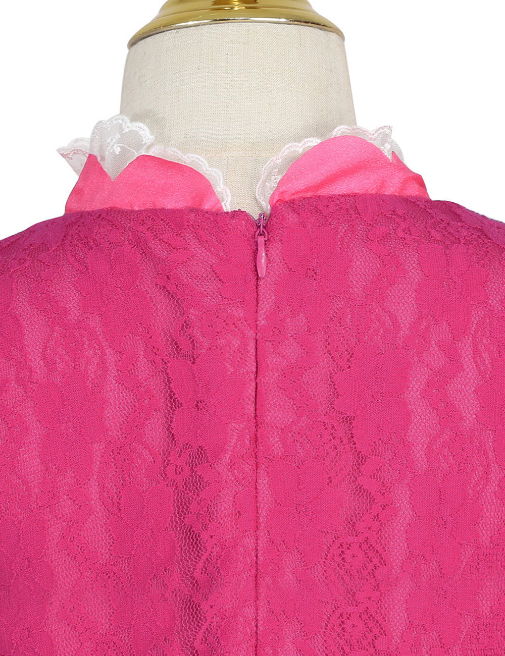 Neeooll Girls' Princess Party Dress - Pink formal gown, Non-Stretchy Fabric for Birthday, Christmas, Halloween, Royal Ball - Elegant Princess Outfit for Girls, Princess Dress, Solid Color Fabric, Lace Detailing