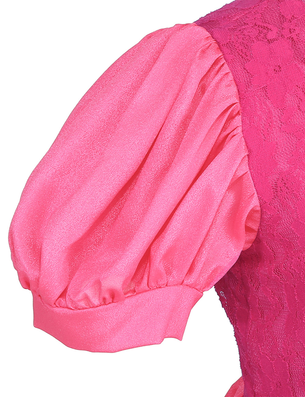Neeooll Girls' Princess Party Dress - Pink formal gown, Non-Stretchy Fabric for Birthday, Christmas, Halloween, Royal Ball - Elegant Princess Outfit for Girls, Princess Dress, Solid Color Fabric, Lace Detailing