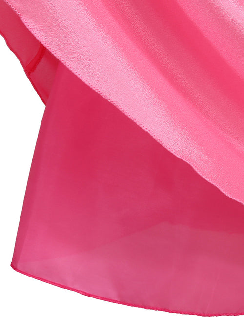 Neeooll Girls' Princess Party Dress - Pink formal gown, Non-Stretchy Fabric for Birthday, Christmas, Halloween, Royal Ball - Elegant Princess Outfit for Girls, Princess Dress, Solid Color Fabric, Lace Detailing