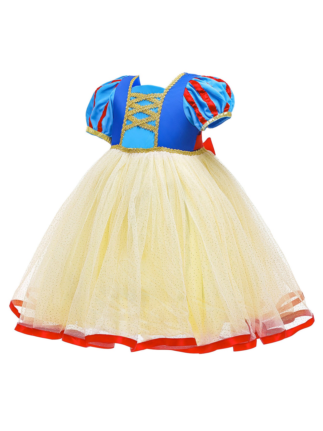 Neeooll Girls Fairy Tale Princess Dress Costume Set with Crown, Necklace, Ring for Halloween, Christmas Party, Birthday Gift