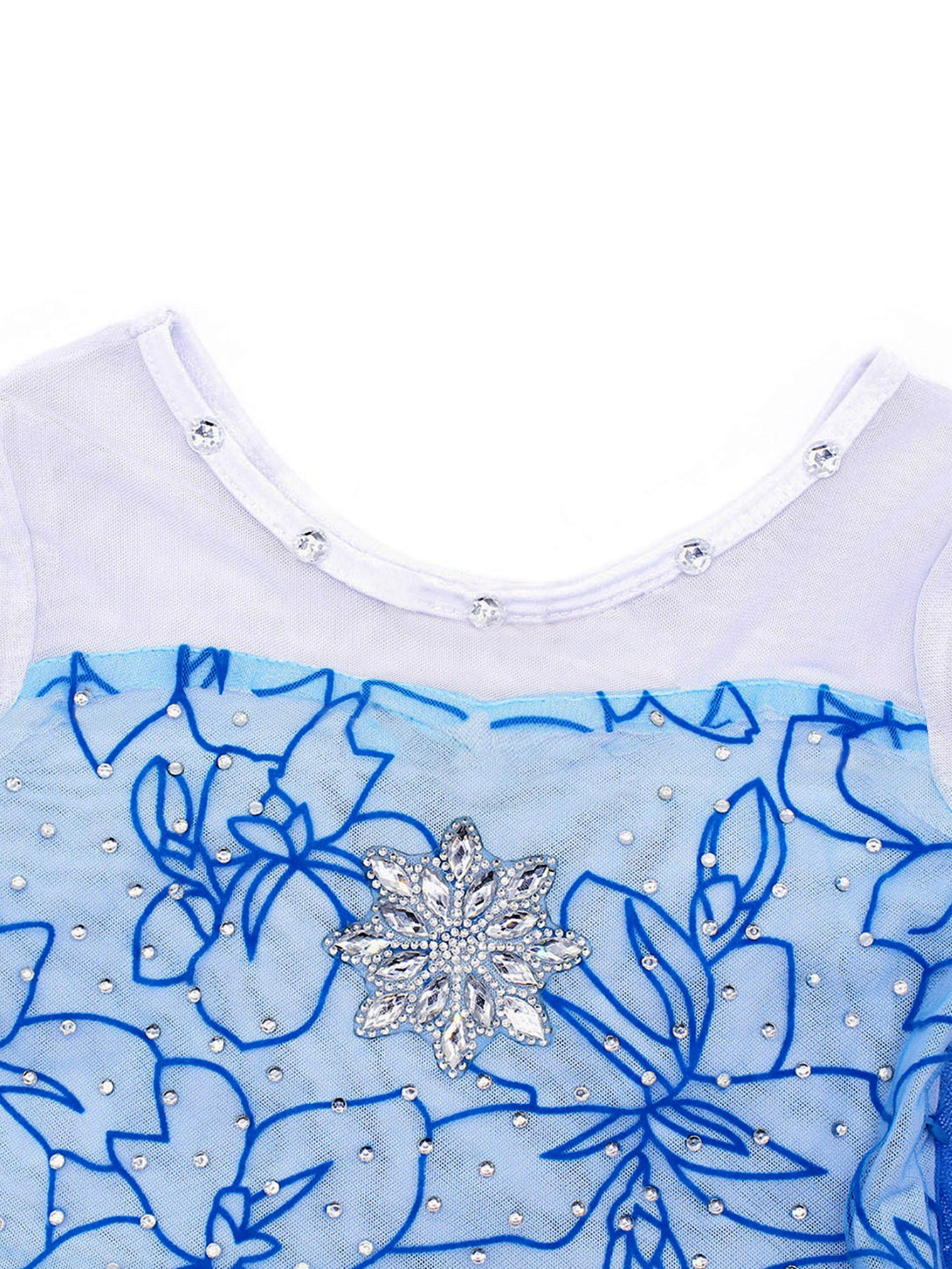 Neeooll Girls' Blue Princess Dress Fairy Tale Role Play Christmas Halloween Carnival Birthday Party Costume with Accessories Set