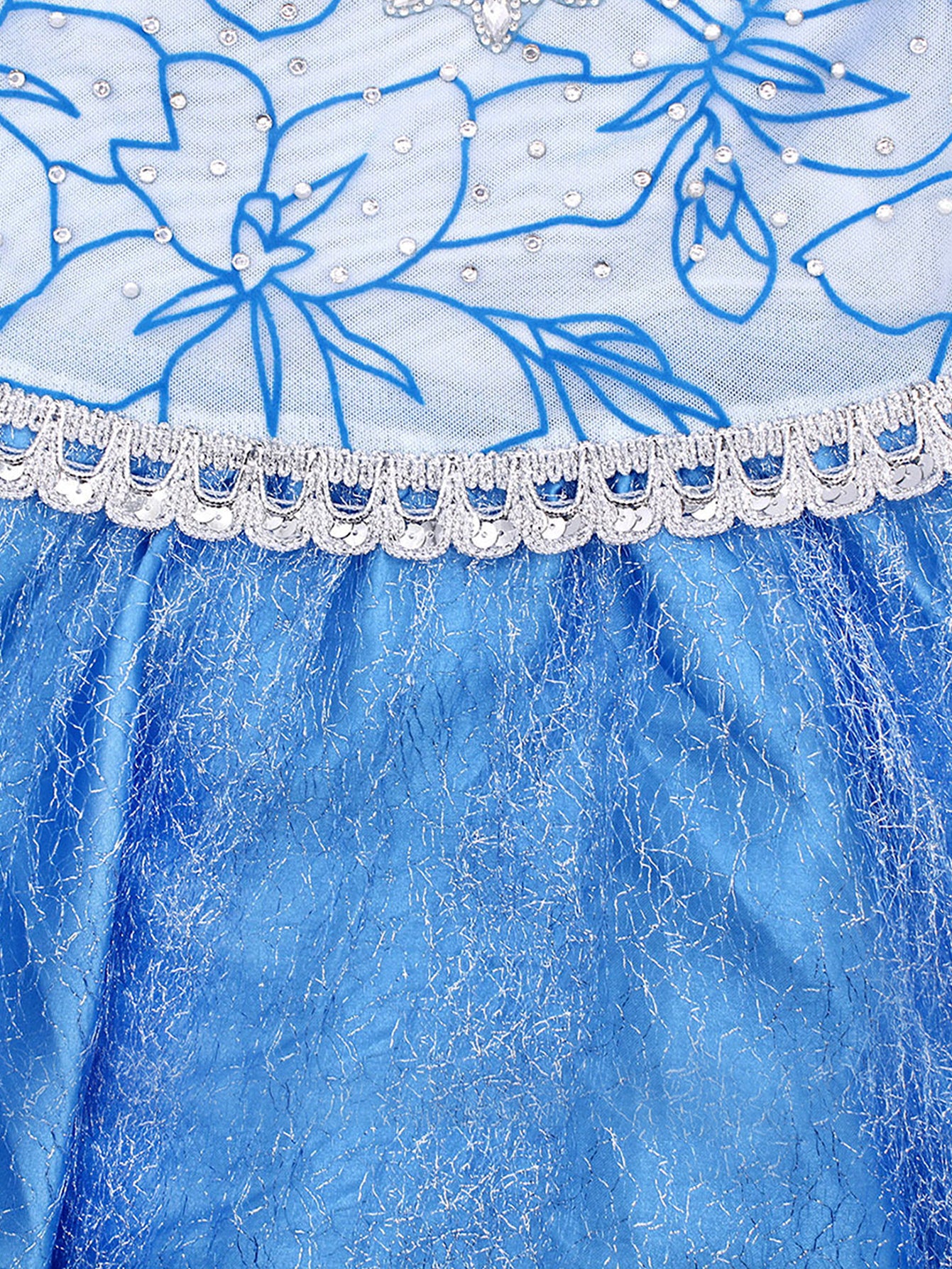 Neeooll Girls' Blue Princess Dress Fairy Tale Role Play Christmas Halloween Carnival Birthday Party Costume with Accessories Set